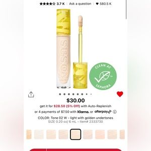 Kosas concelar shade 02W NWT!